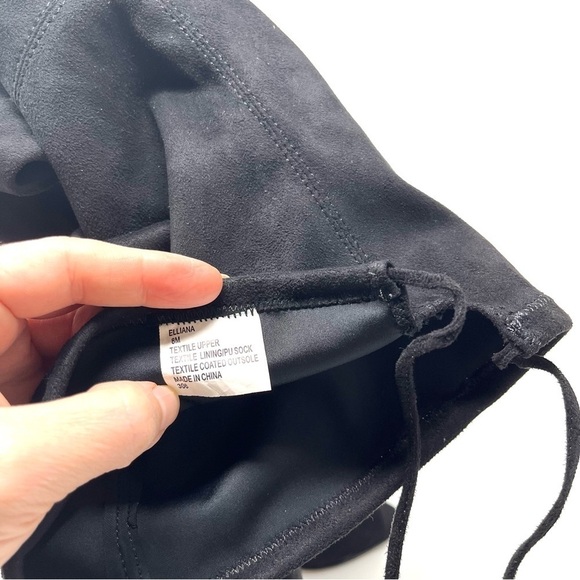 Steve Madden Elliana Peep Toe Over the Knee Boot Heel Black Faux Suede Size 8M - Picture 10 of 11